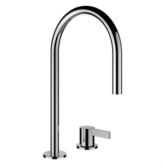 Kartell by Laufen, Mitigeur de lavabo, Saillie 166 mm, goulot orientable, s. vidage