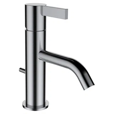 Kartell by Laufen, Basin faucet, Projection 115 mm, fixed spout, w. pop-up waste, PVD inox look图像