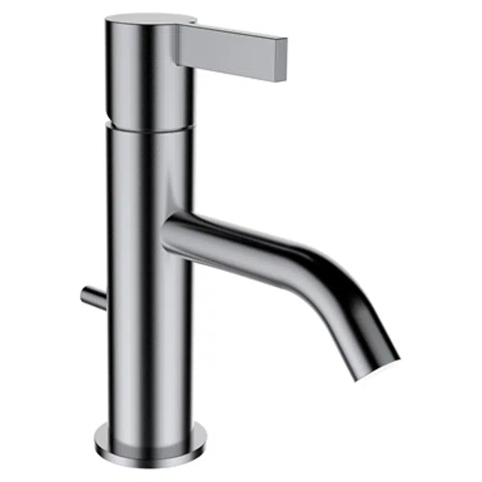 Kartell by Laufen, Miscelatore per lavabo, Sporgenza 115 mm, bocca fissa, c. piletta, PVD inox look