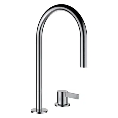 Kartell by Laufen, Basin faucet, Projection 166 mm, swivel spout, w/o pop-up waste, PVD inox look için görüntü