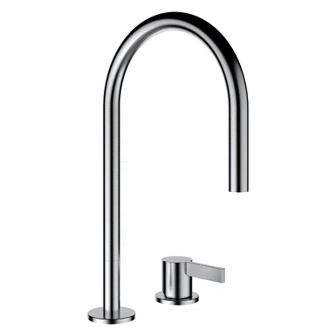 Kartell by Laufen, Basin faucet, Projection 166 mm, swivel spout, w/o pop-up waste, PVD inox look