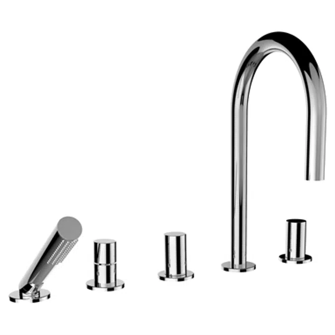 Kartell by Laufen, Roman tub filler, 5-hole, projection 173 mm, w/o plate