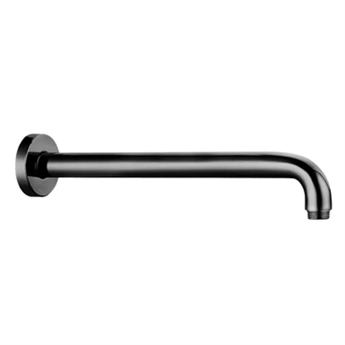 Kartell by Laufen, Bras de douche mural, Longueur 420 mm, rosace ronde, 1/2", PVD inox look