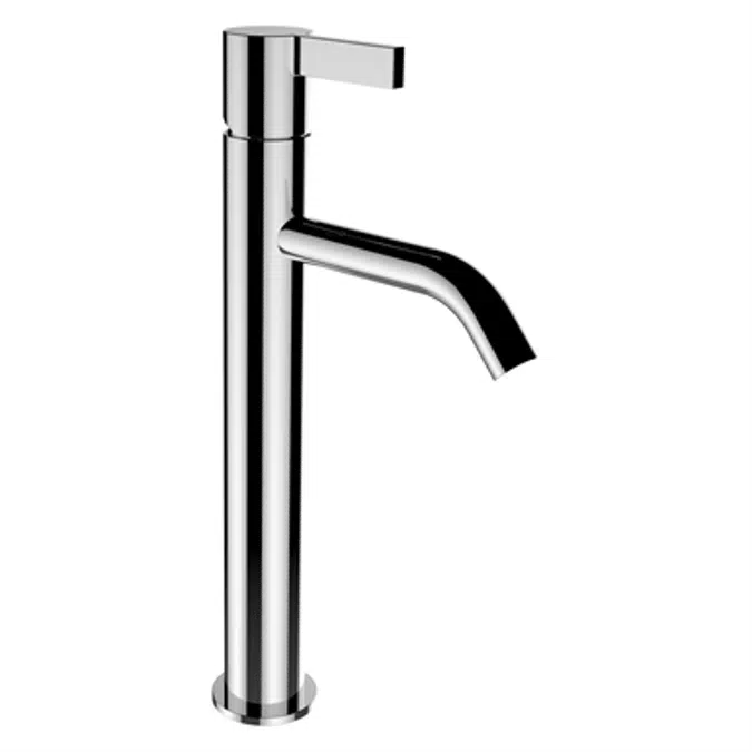 Kartell by Laufen, Mitigeur de lavabo réhaussé, Saillie 125 mm, goulot fixe, s. vidage