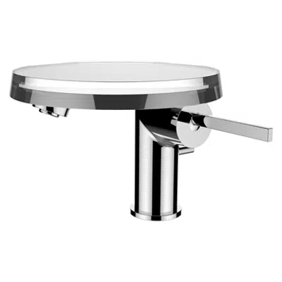 Kartell by Laufen, Basin faucet, Projection 110 mm, fixed spout, with pop-up waste lever, w/o pop-up waste, w. Disc bowl için görüntü