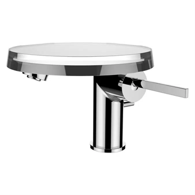 Kartell by Laufen, Miscelatore per lavabo, Sporgenza 110 mm, bocca fissa, c. leva di piletta, s. piletta, c. Disc scodella