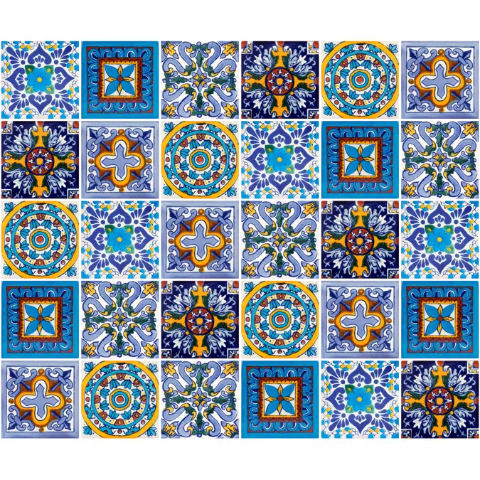 Piastrelle Messicane decorative in ceramica - set di 30 piastrelle talavera dipinte a mano