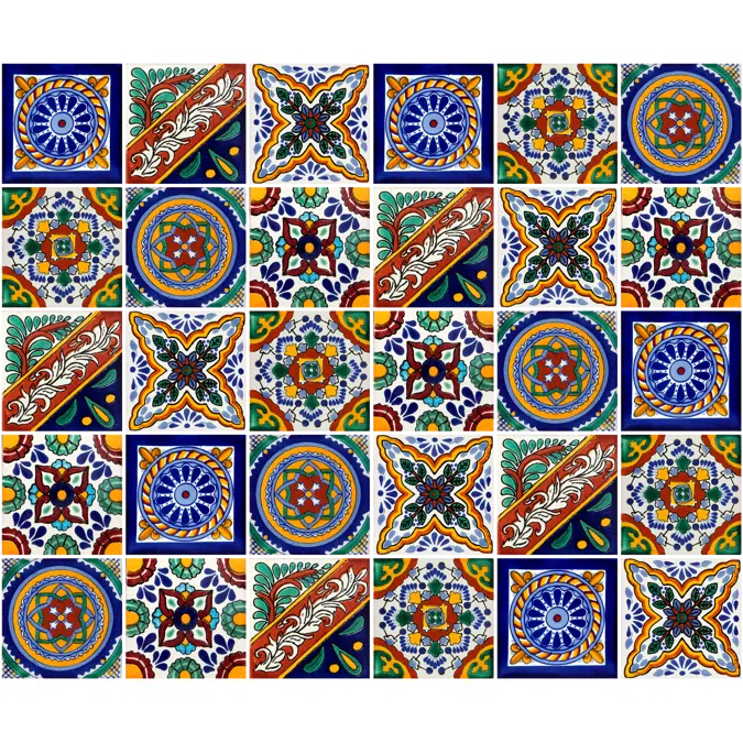 Piastrelle Messicane decorative in ceramica - set di 30 piastrelle talavera dipinte a mano