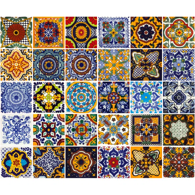 Piastrelle Messicane decorative in ceramica - set di 30 piastrelle talavera dipinte a mano