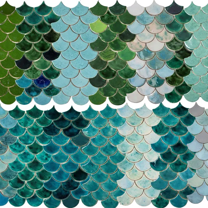 Fish scale - hand-cut tiles from the " Water" series