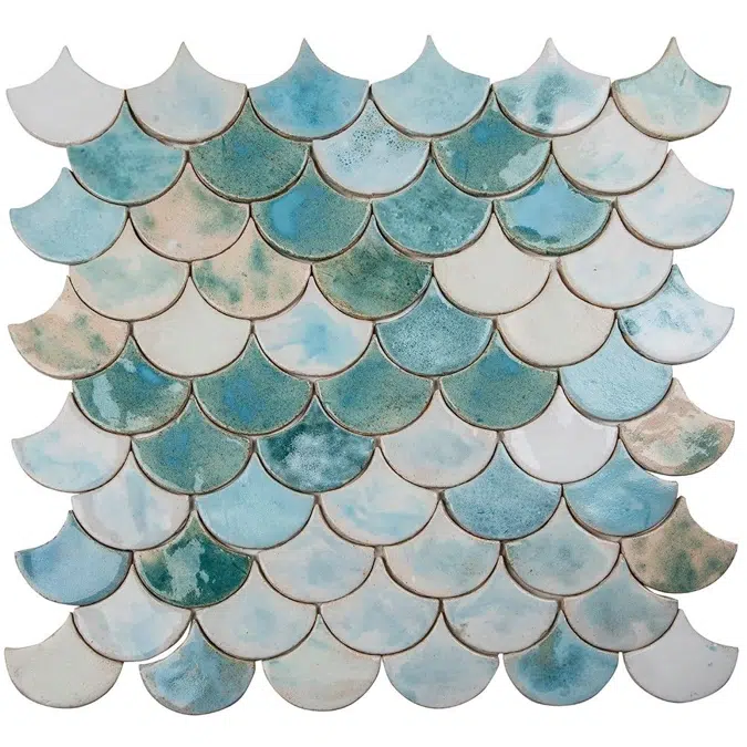 Fish scale - hand-cut tiles from the " Water" series