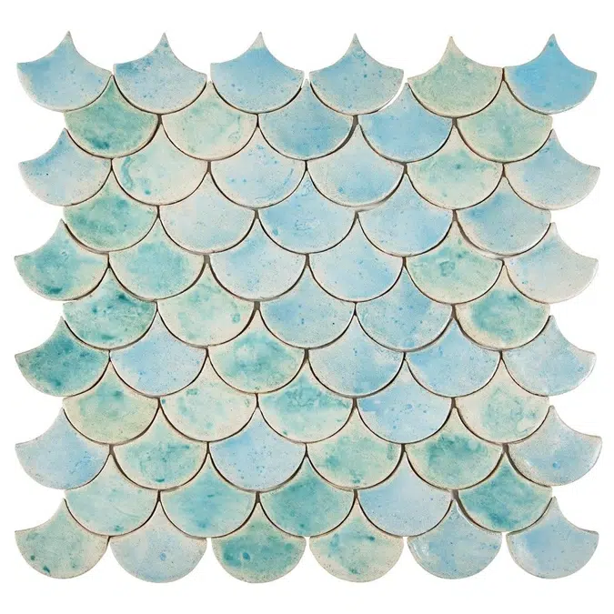 Fischschuppe - handgeschnittene Fliesen aus der Serie "Wasser" 