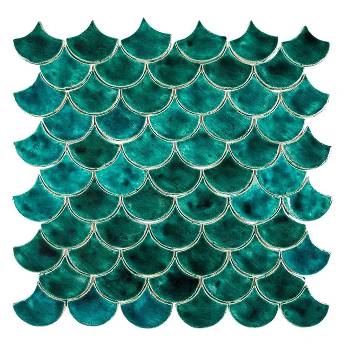 Fischschuppe - handgeschnittene Fliesen aus der Serie "Wasser" 