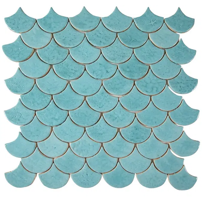 Fischschuppe - handgeschnittene Fliesen aus der Serie "Wasser" 