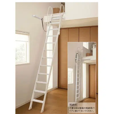 изображение для CQ0408-3 ９尺用 手摺付アルミ製ロフトタラップ