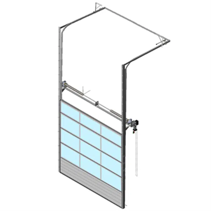 Sectional overhead door 601 - pre-assembled high lift - Full vision panels