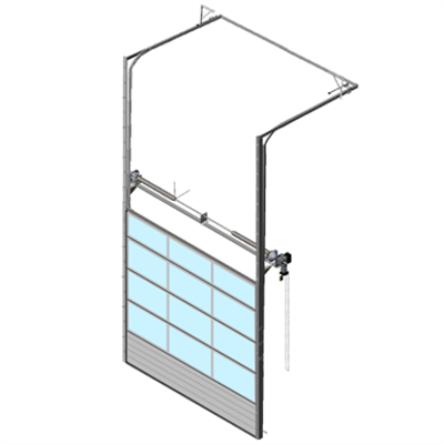 Image for Sectional overhead door 601 - pre-assembled high lift - Full vision panels