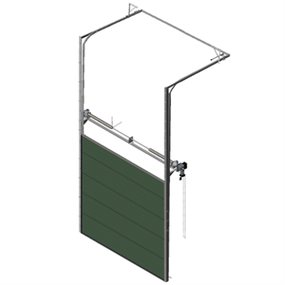 Image for Sectional overhead door 601 - pre-assembled high lift - 80mm panels
