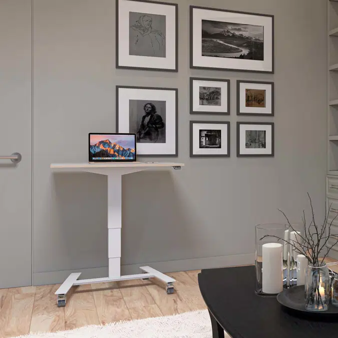 Flex 800 x 600mm Height Adjustable Sit-Stand Mobile Desk/Table - Standing