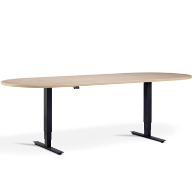 Image for Advance Meeting D End 2400 x 1000mm Height Adjustable Sit-Stand Meeting Table - Standing Meetings