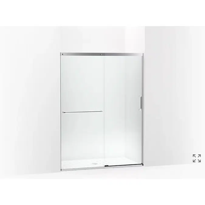 Elate™ Sliding shower door, 70-1/2" H x 50-1/4 - 53-5/8" W, with 1/4" thick Crystal Clear glass