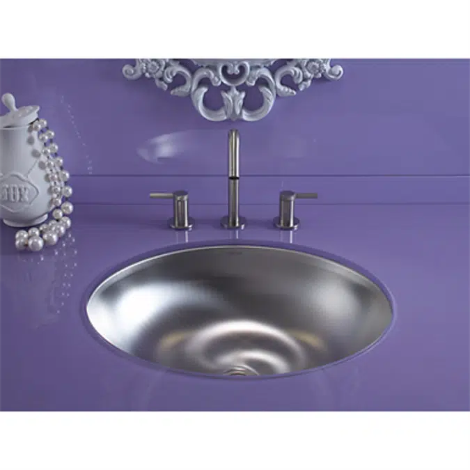 K-2608-SU Bachata® Drop-in/undermount bathroom sink with luster finish, no overflow