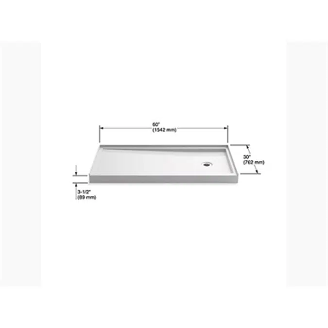 K-8642 Rely® 60" x 30" shower base with right-hand drain