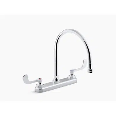 K-810T70-5AFA Triton® Bowe® 1.8 gpm kitchen sink faucet with 9-5/16" gooseneck spout, aerated flow and wristblade handles için görüntü