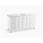 k-99523-lg damask® 60" bathroom vanity cabinet with furniture legs, 2 doors and 6 drawers