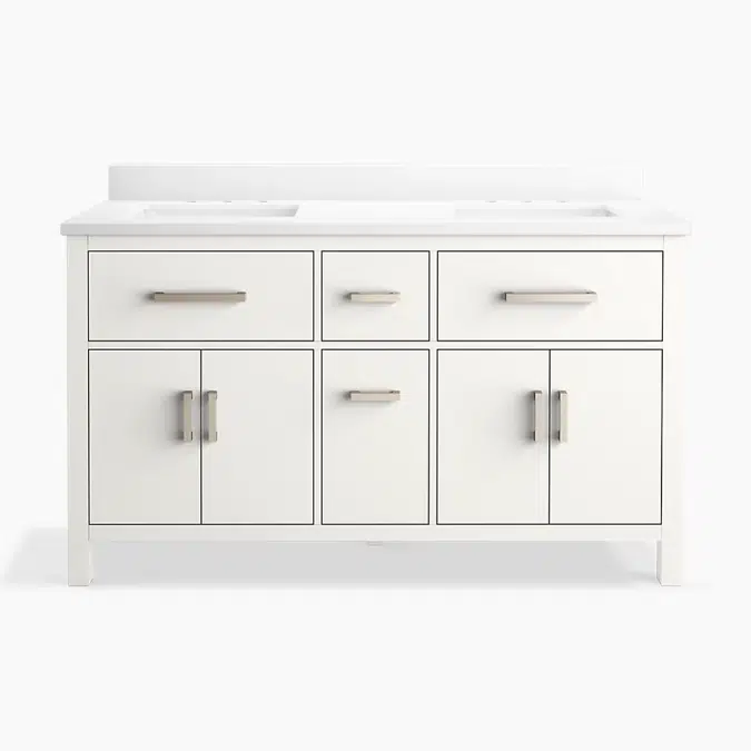 Kresla™ 60" bathroom vanity cabinet with sinks and quartz top