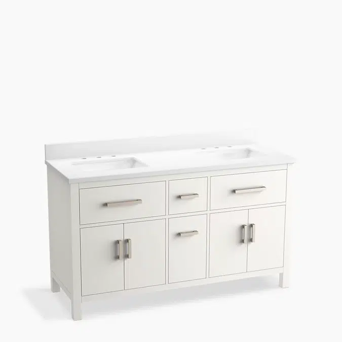 Kresla™ 60" bathroom vanity cabinet with sinks and quartz top