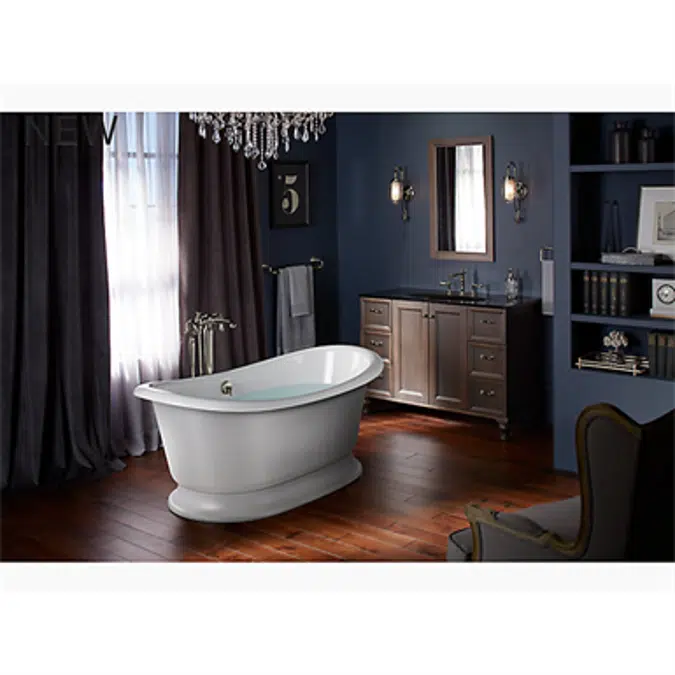 K-21000-W Artifacts® 66-1/8" x 32-1/2" freestanding bath with White exterior