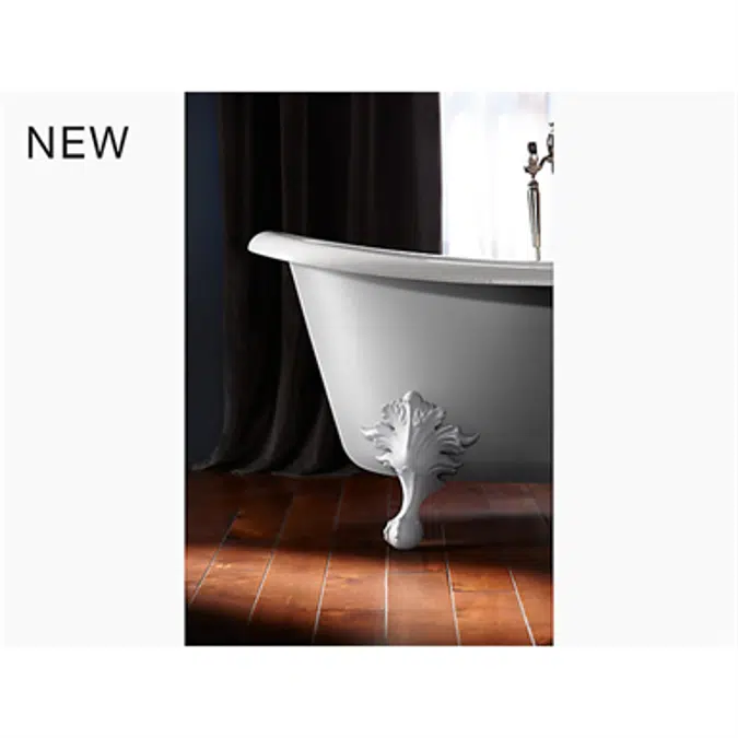 K-21000-W Artifacts® 66-1/8" x 32-1/2" freestanding bath with White exterior