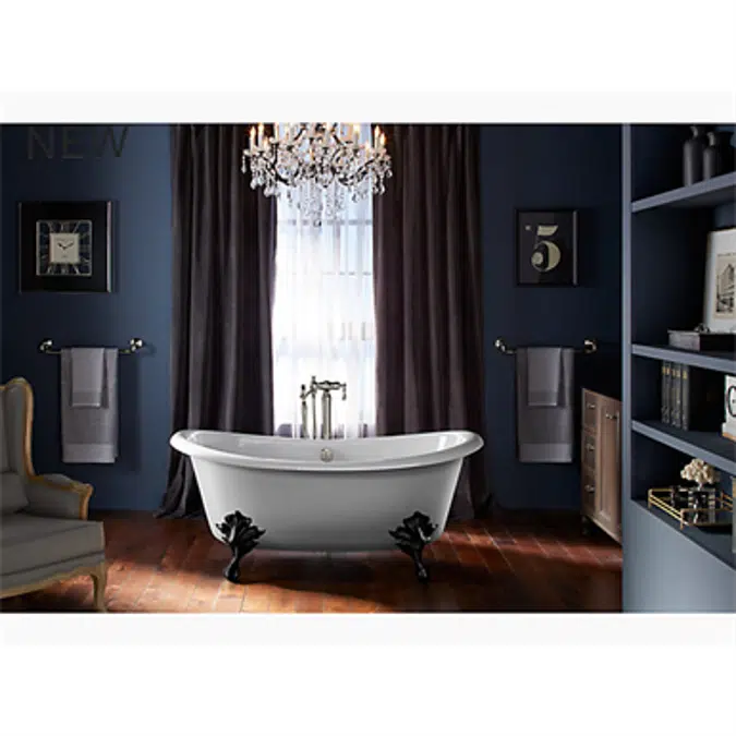 K-21000-W Artifacts® 66-1/8" x 32-1/2" freestanding bath with White exterior