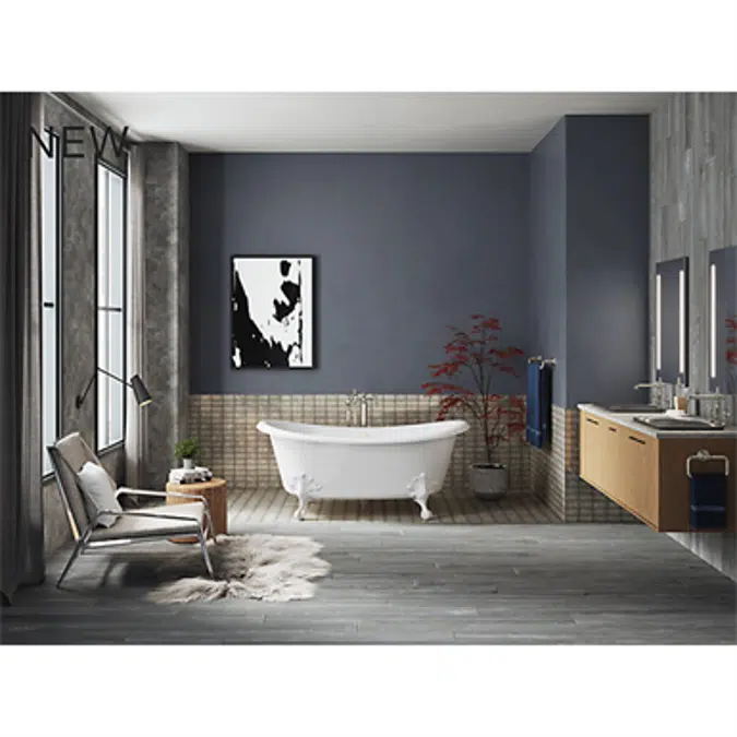 K-21000-W Artifacts® 66-1/8" x 32-1/2" freestanding bath with White exterior