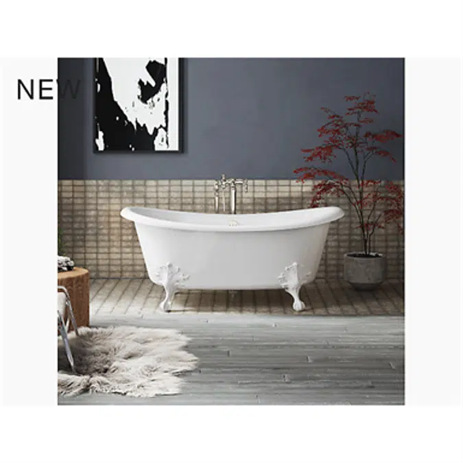 K-21000-W Artifacts® 66-1/8" x 32-1/2" freestanding bath with White exterior