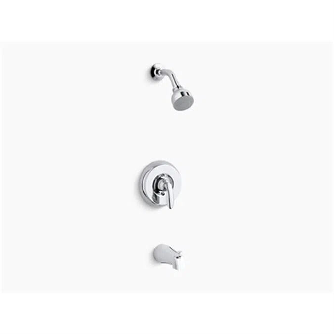 K-TS15601-4H Coralais® Rite-Temp® bath and shower trim set with lever handle, NPT spout and 1.5 gpm showerhead