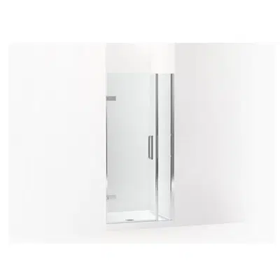 Image for K-27588-10L Composed® Frameless pivot shower door, 71-9/16" H x 33-5/8 - 34-3/8" W, with 3/8" thick Crystal Clear glass
