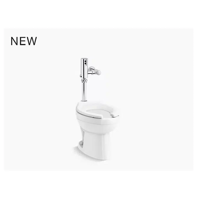 Wellcomme™ Ultra Commercial antimicrobial toilet with Mach® Tripoint® touchless DC 1.0 gpf flushometer
