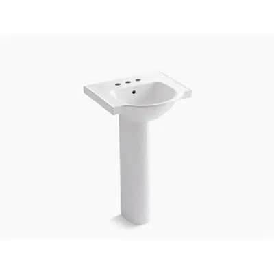 Image for K-5265-4 Veer® 21" pedestal bathroom sink with 4" centerset faucet holes