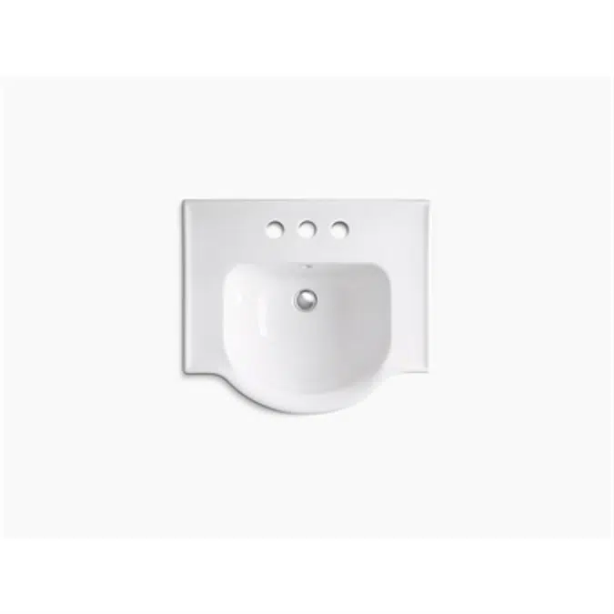 K-5265-4 Veer® 21" pedestal bathroom sink with 4" centerset faucet holes