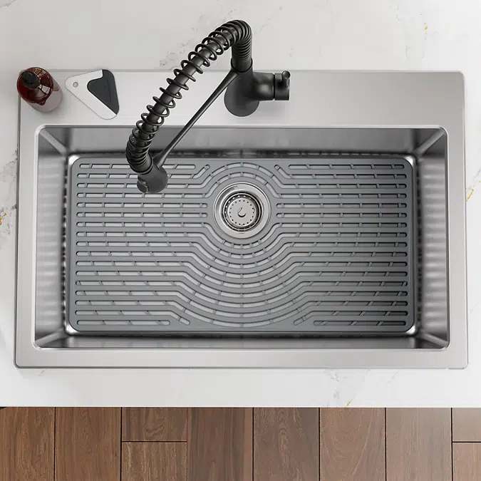 Bentham™ 33" top-/undermount single-bowl kitchen sink with accessories