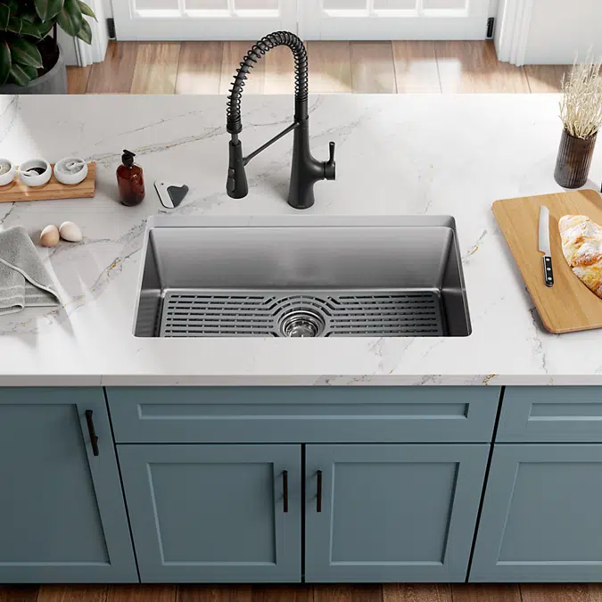 Bentham™ 33" top-/undermount single-bowl kitchen sink with accessories