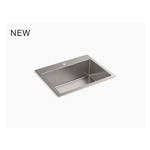 k-rh28176-1 cursiva™ 27" x 22" x 9" top-mount/undermount single-bowl kitchen sink