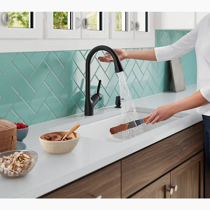 Setra® Touchless pull-down kitchen faucet with soap/lotion dispenser