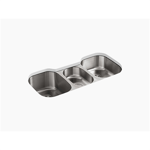 k-3166 undertone® 41-5/8" x 20-1/8" x 9-1/2" undermount triple-bowl kitchen sink