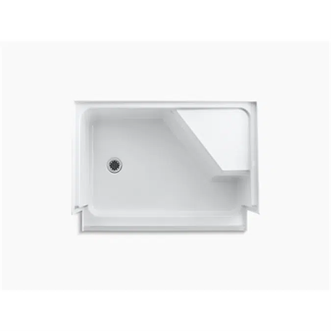 K-9486 Memoirs® 48" x 36" single threshold left-hand drain shower base with integral seat at right