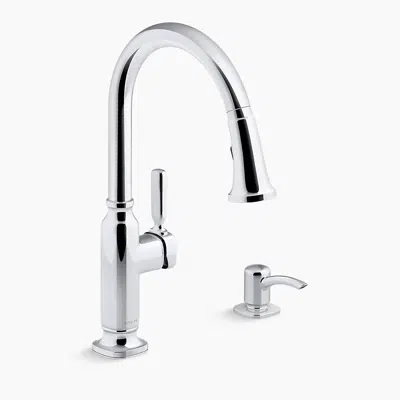 Image for Ealing® Pull-down kitchen sink faucet with soap/lotion dispenser