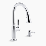 ealing® pull-down kitchen sink faucet with soap/lotion dispenser
