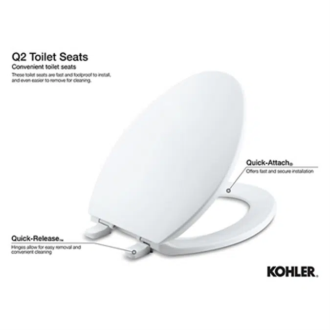 K-4662 Lustra™ Quick-Release™ round-front toilet seat